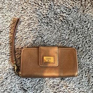 Bronze Fossil wristlet